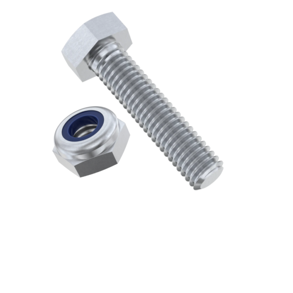 Bolt, stainless steel hex, 1/4" x 1 1/2" - jam nut